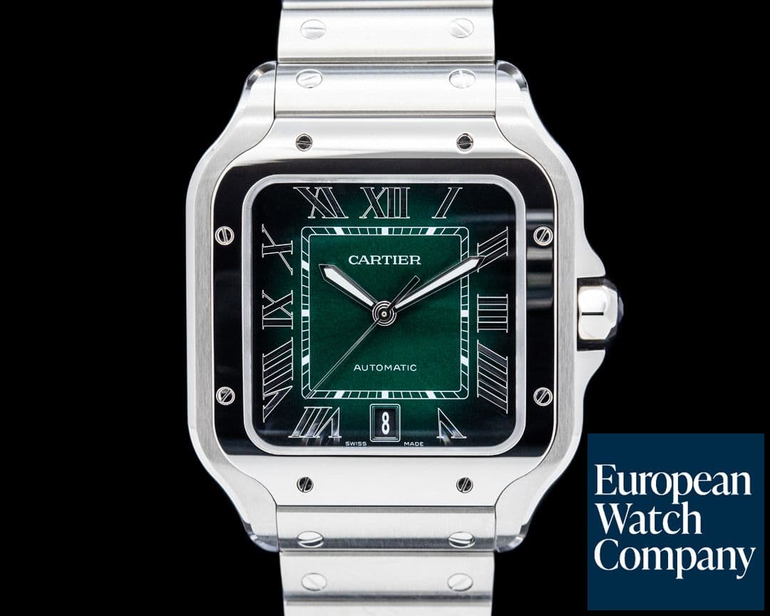 Image of Cartier WSSA0062 Santos de Cartier Large SS Green Dial