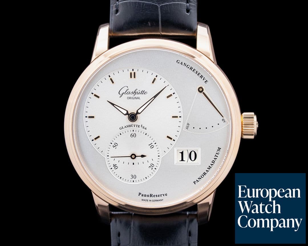 Image of Glashutte Original PanoReserve 18K Rose Gold Silver Dial