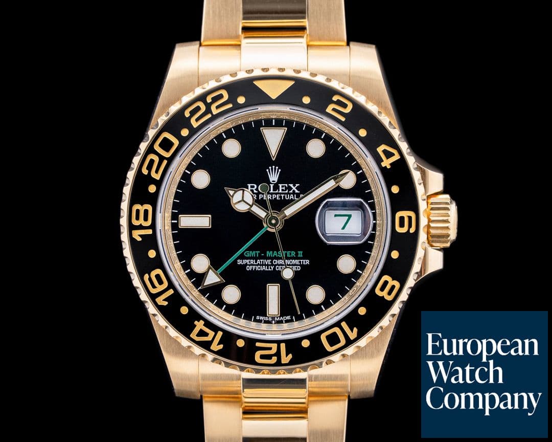 Image of Rolex 116718LN GMT-Master II Yellow Gold Black Dial