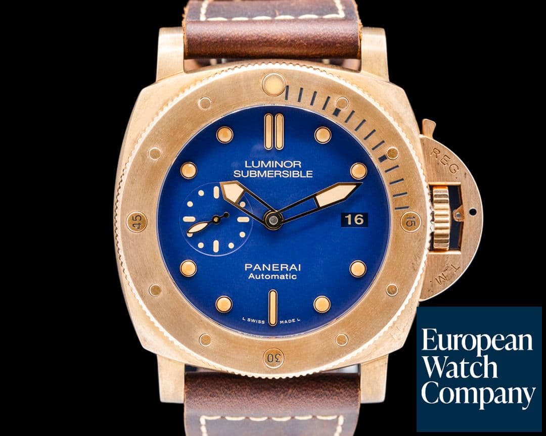 Image of Panerai Luminor Submersible 1950 3 Days Bronzo Blue Dial LIMITED