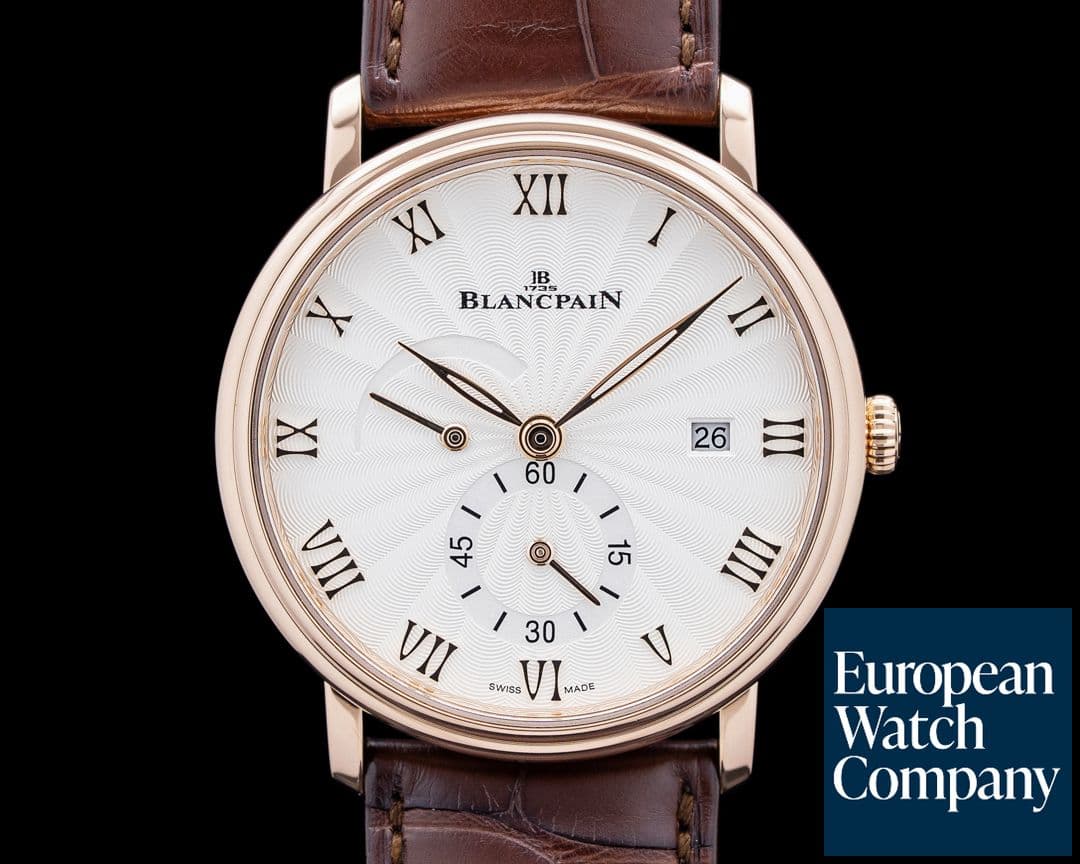 Image of Blancpain 6606A Villeret Ultraplate 18K Rose Gold Opaline Dial
