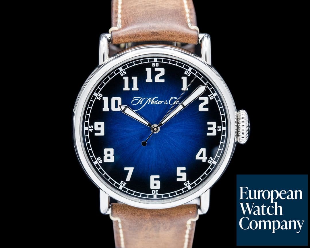Image of H. Moser & Cie. 8200 Heritage Centre Seconds SS Funky Blue Fume Dial