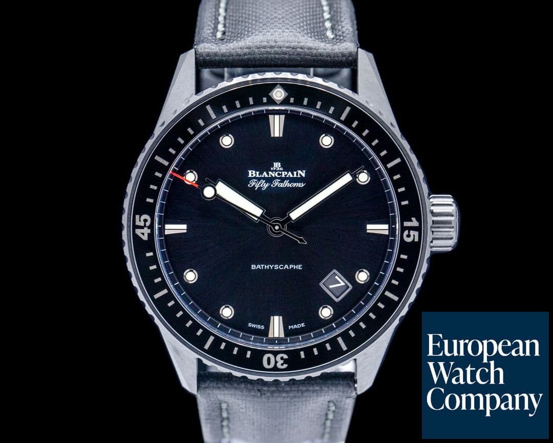 Image of Blancpain Fifty Fathoms Bathyscaphe Ceramic Black Sunburst Dial