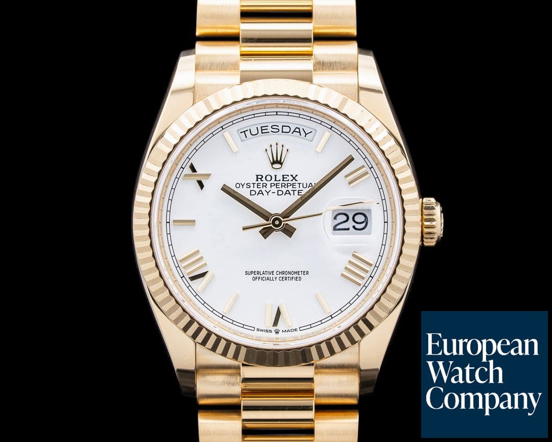Image of Rolex 128238 Day-Date President 18K Yellow Gold White Dial