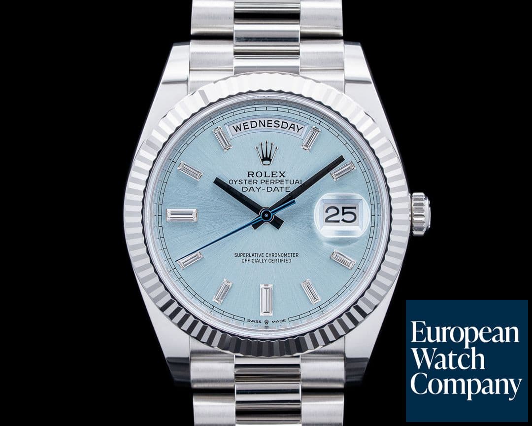 Image of Rolex 228236 Day-Date 40MM Platinum Ice Blue Diamonds Dial