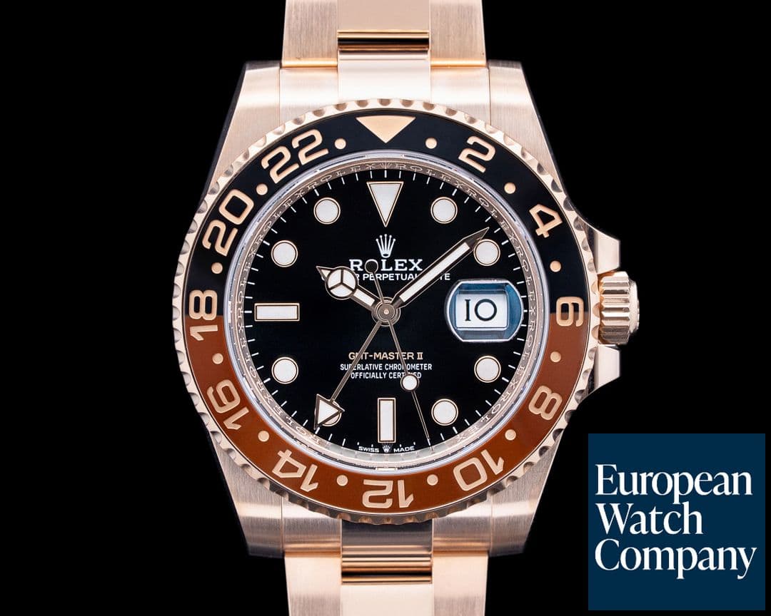 Image of Rolex 126715CHNR GMT Master II "Root Beer" 18K Everose Gold Black Dial