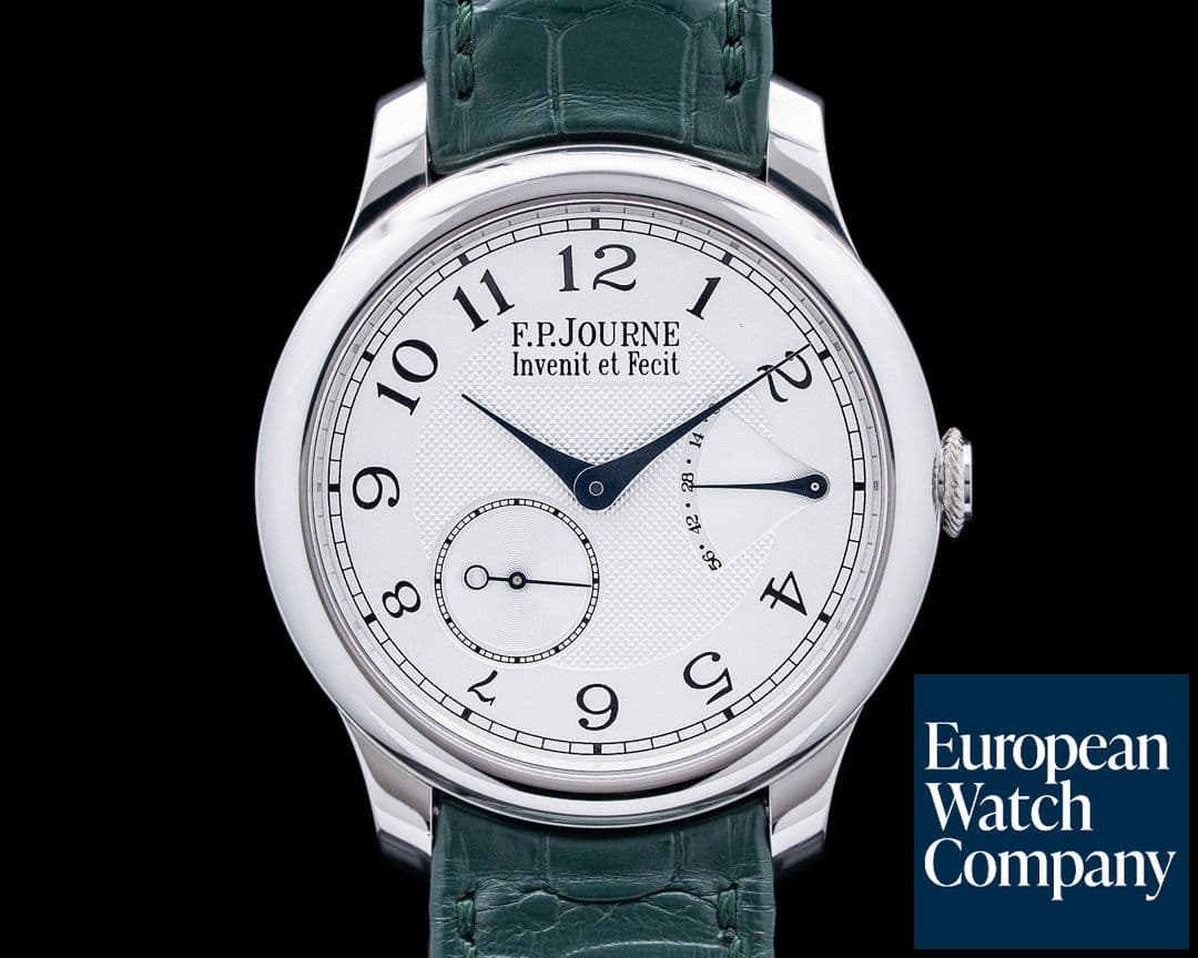 Image of F.P. Journe Chronometre Souverain Platinum Guilloche Silver Dial