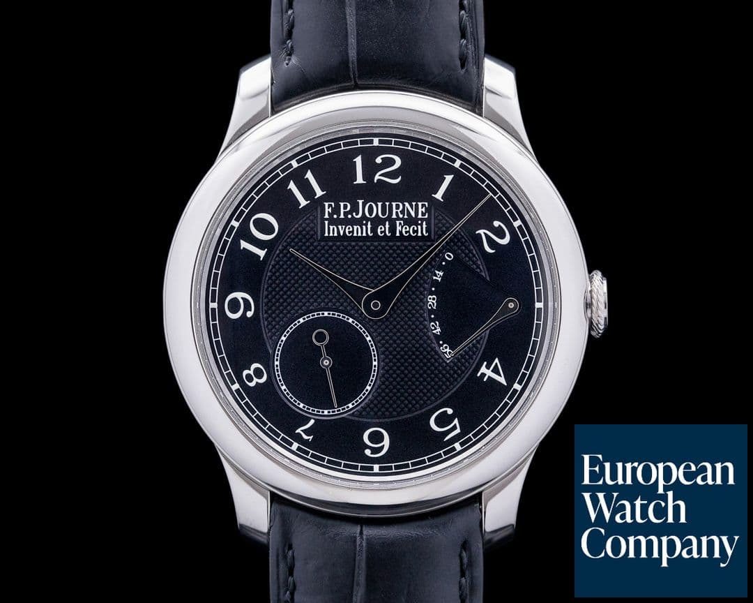Image of F.P. Journe Chronometre Souverain Black Label Platinum Black Dial