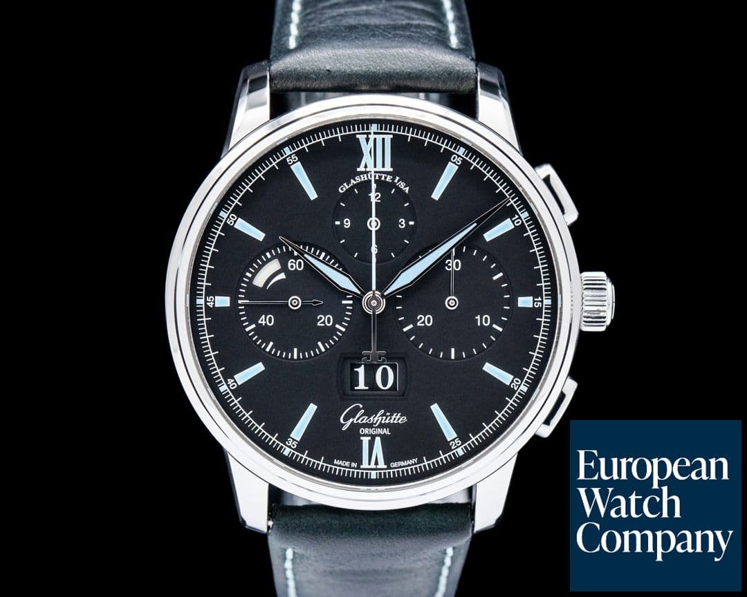 Image of Glashütte Original Senator Chronograph Panorama Date SS Black Dial
