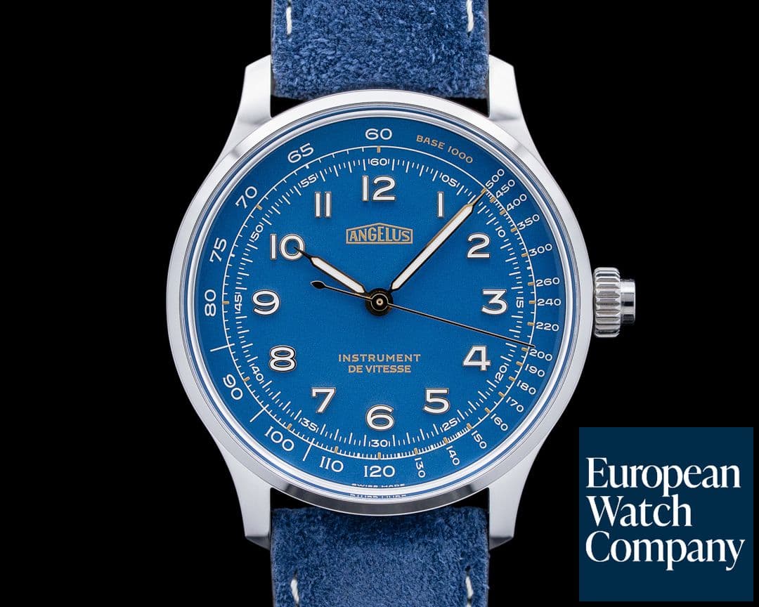 Image of Angelus Instrument de Vitesse Indianapolis Blue SS Blue Dial 2026 LIMITED