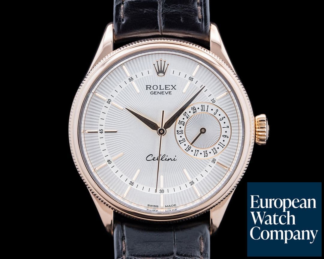 Image of Rolex 50515 Cellini Date 18K Rose Gold Silver Guilloche Dial