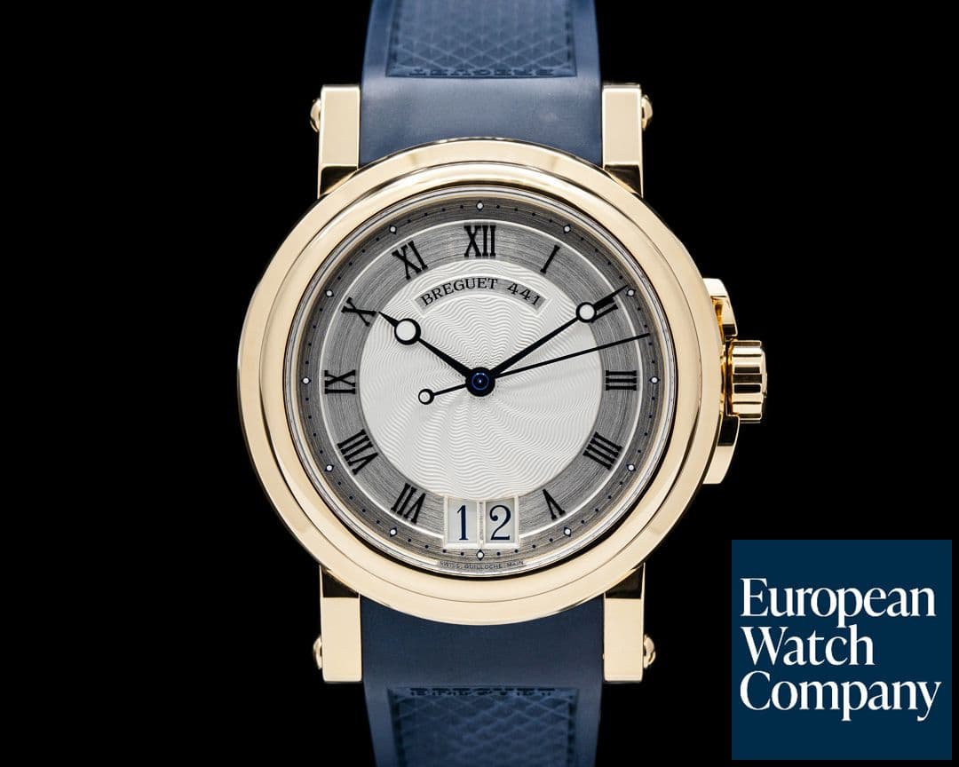 Image of Breguet 5817BA Marine Big Date 18K Yellow Gold Silver Dial