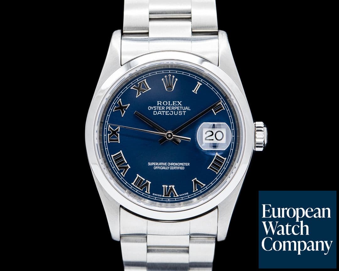 Image of Rolex 16200 Datejust SS Blue Roman Dial Circa. 2005