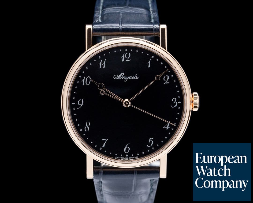 Image of Breguet 5177BR Classique 18K Rose Gold Black Grand Feu Enamel Dial