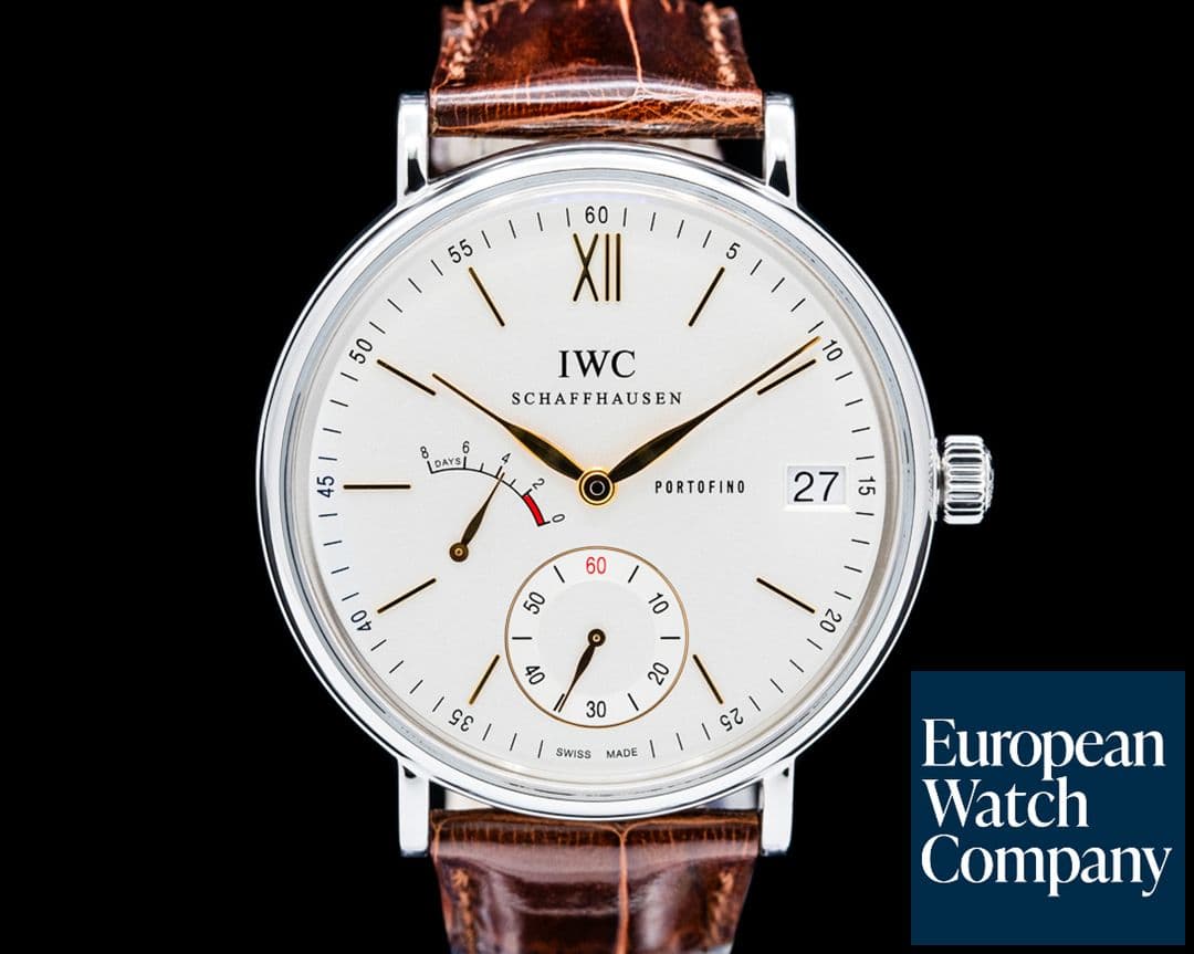 Image of IWC IW510103 Portofino Hand-Wound Eight Days SS Silver Dial