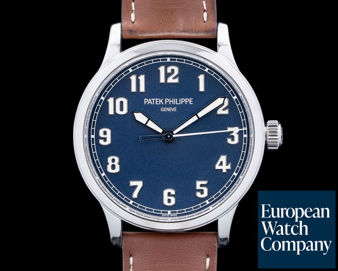 Image of Patek Philippe 5522A Calatrava Pilot SS Blue Dial LIMITED