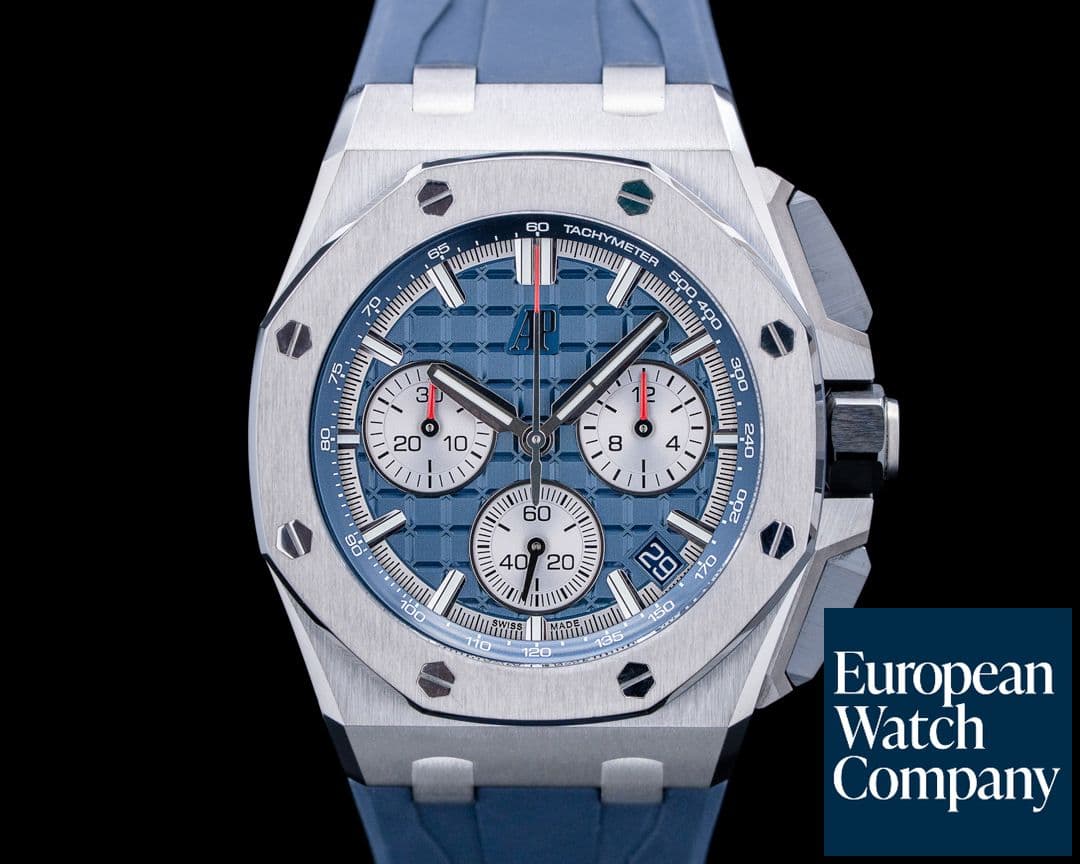 Image of Audemars Piguet 26420TI Royal Oak Offshore Titanium Blue Mega Tapisserie Dial
