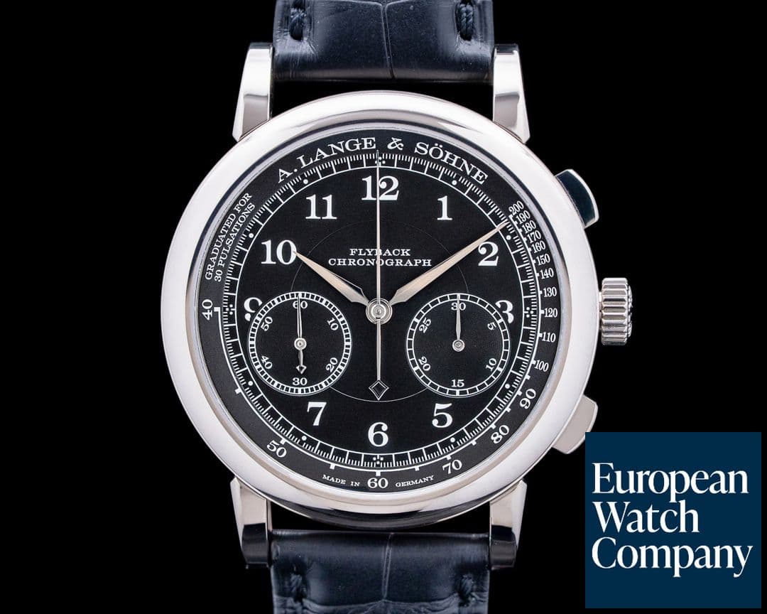 Image of A. Lange & Söhne 414.028 1815 Chronograph 18K White Gold Black Dial