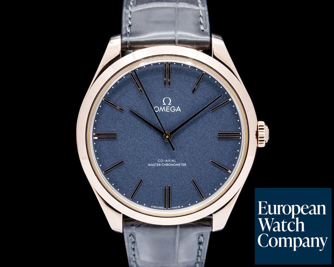 Image of Omega De Ville Tresor 18K Sedna Gold Domed Gray Enamel Dial