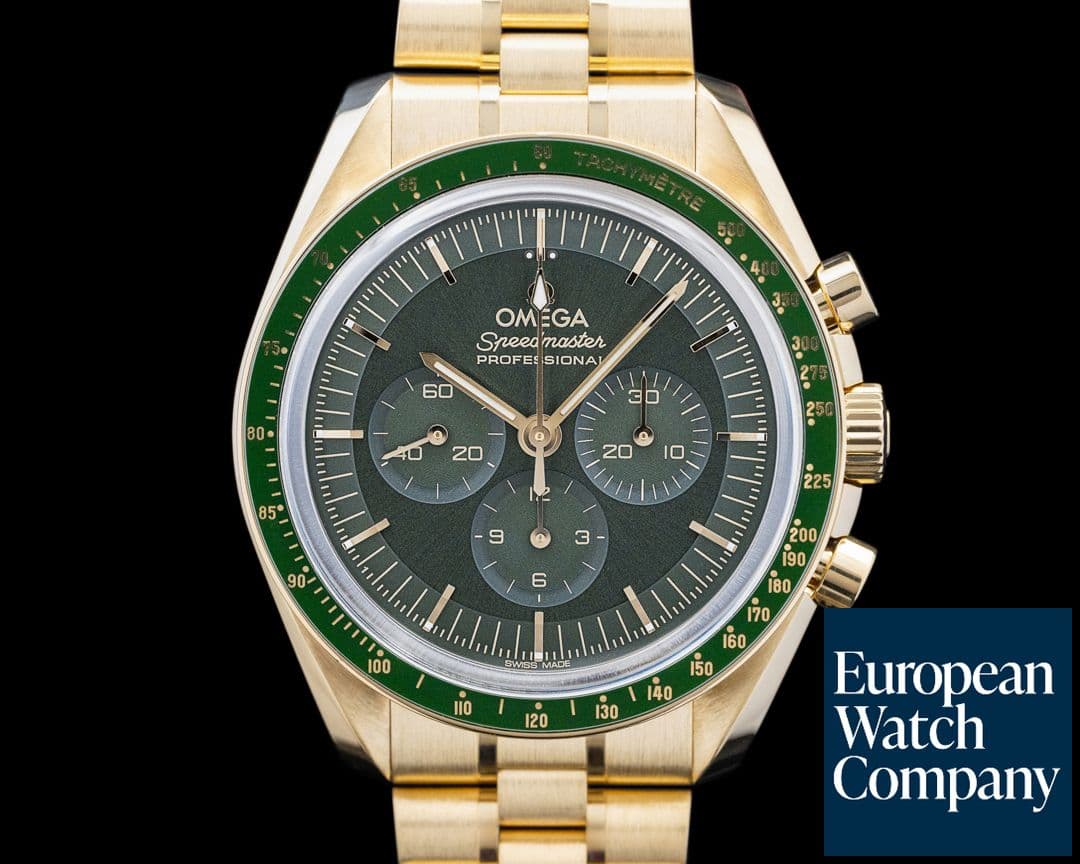 Image of Omega Speedmaster Moonwatch Professional 18K Moonshine Gold Green Dial