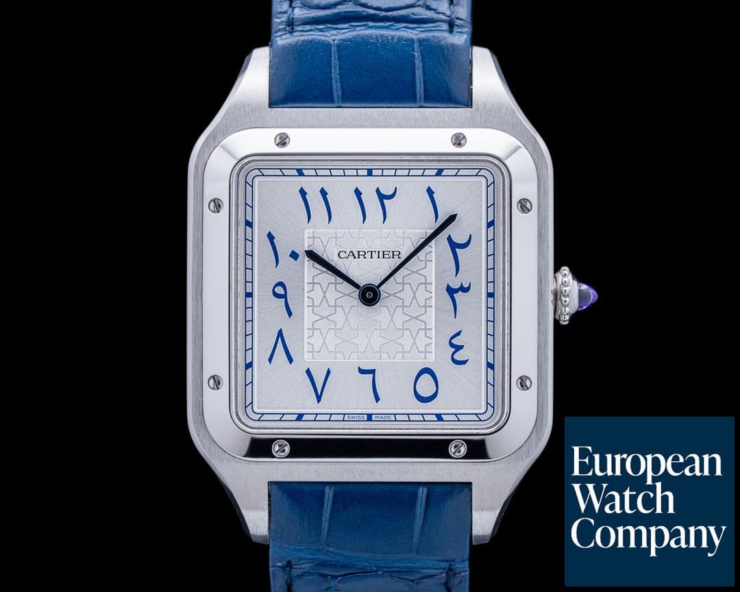 Image of Cartier WGSA0086 Santos-Dumont XL Platinum Silver Arabic Dial