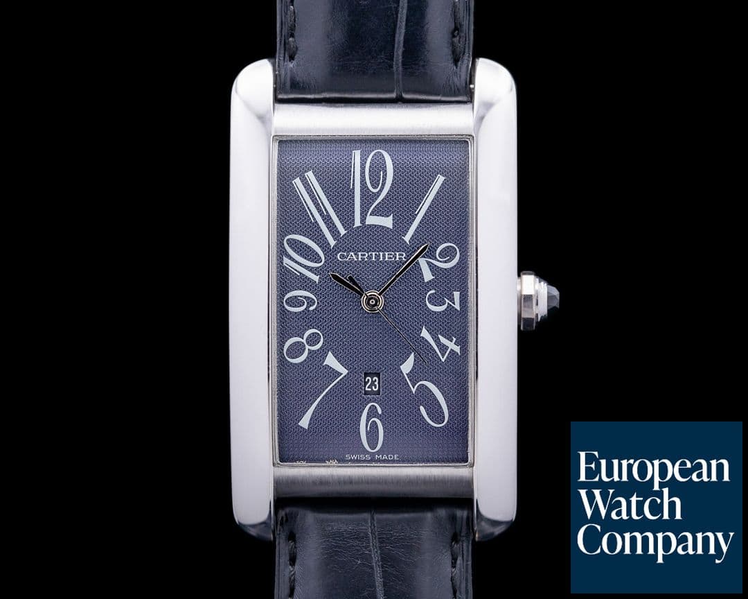 Image of Cartier W2605229 Tank Americaine 18K White Gold Gray Dial