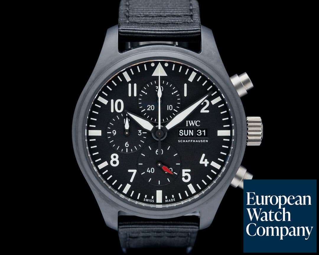 Image of IWC IW389101 Top Gun Chronograph Black Ceramic Black Dial