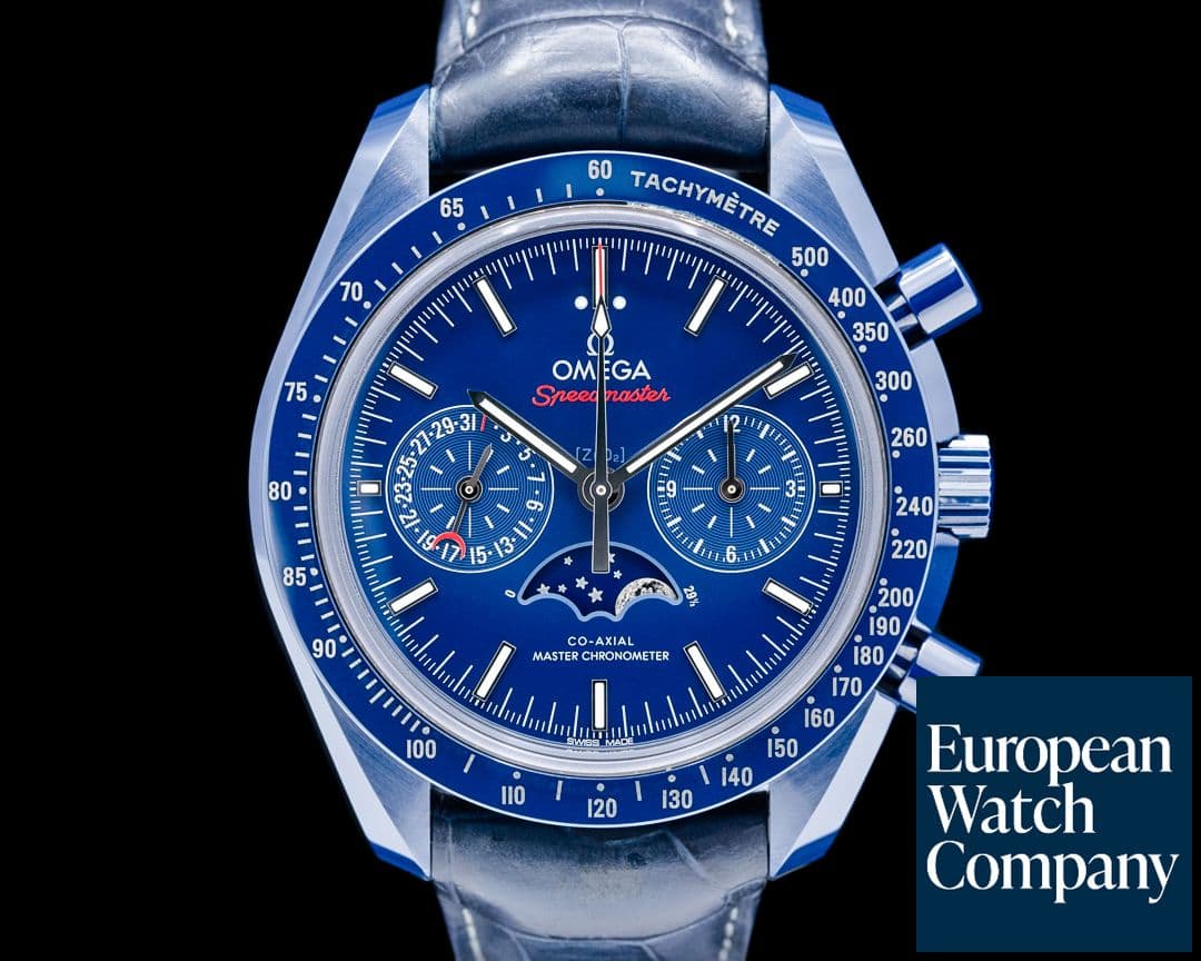 Image of Omega Speedmaster Moonphase "Blue Side of the Moon" Ceramic Blue Dial