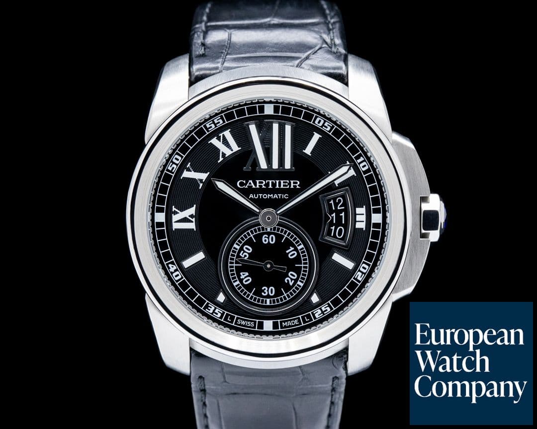 Image of Cartier W7100041 Calibre de Cartier SS Black Dial