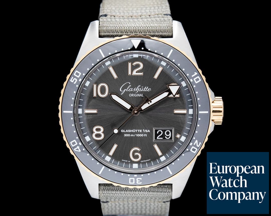 Image of Glashütte Original SeaQ Panorama Date 18k RG / SS Gray Dial