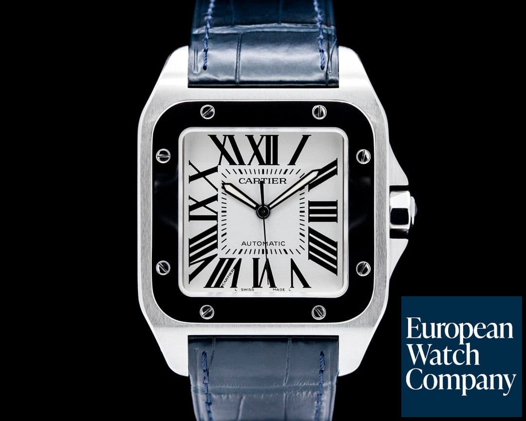 Image of Cartier W20073X8 Santos 100 XL SS Silver Dial