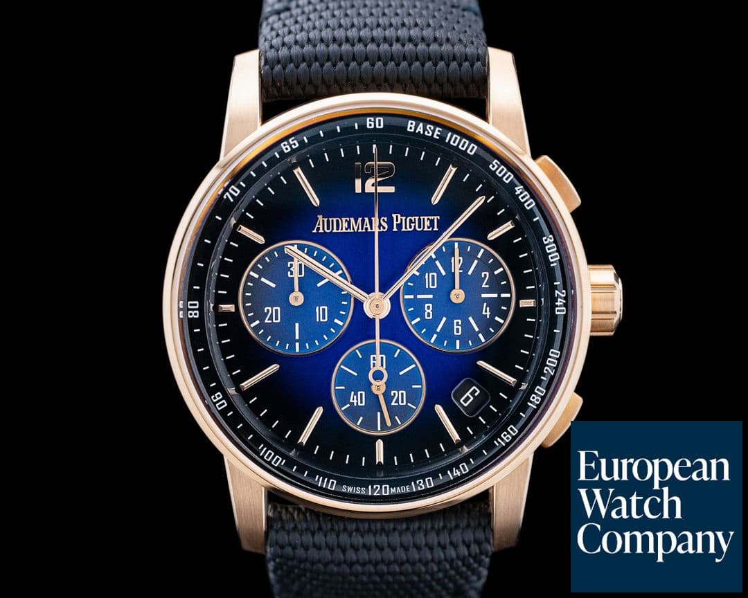 Image of Audemars Piguet 26393OR Code 11.59 Chronograph 18K Rose Gold Blue Dial