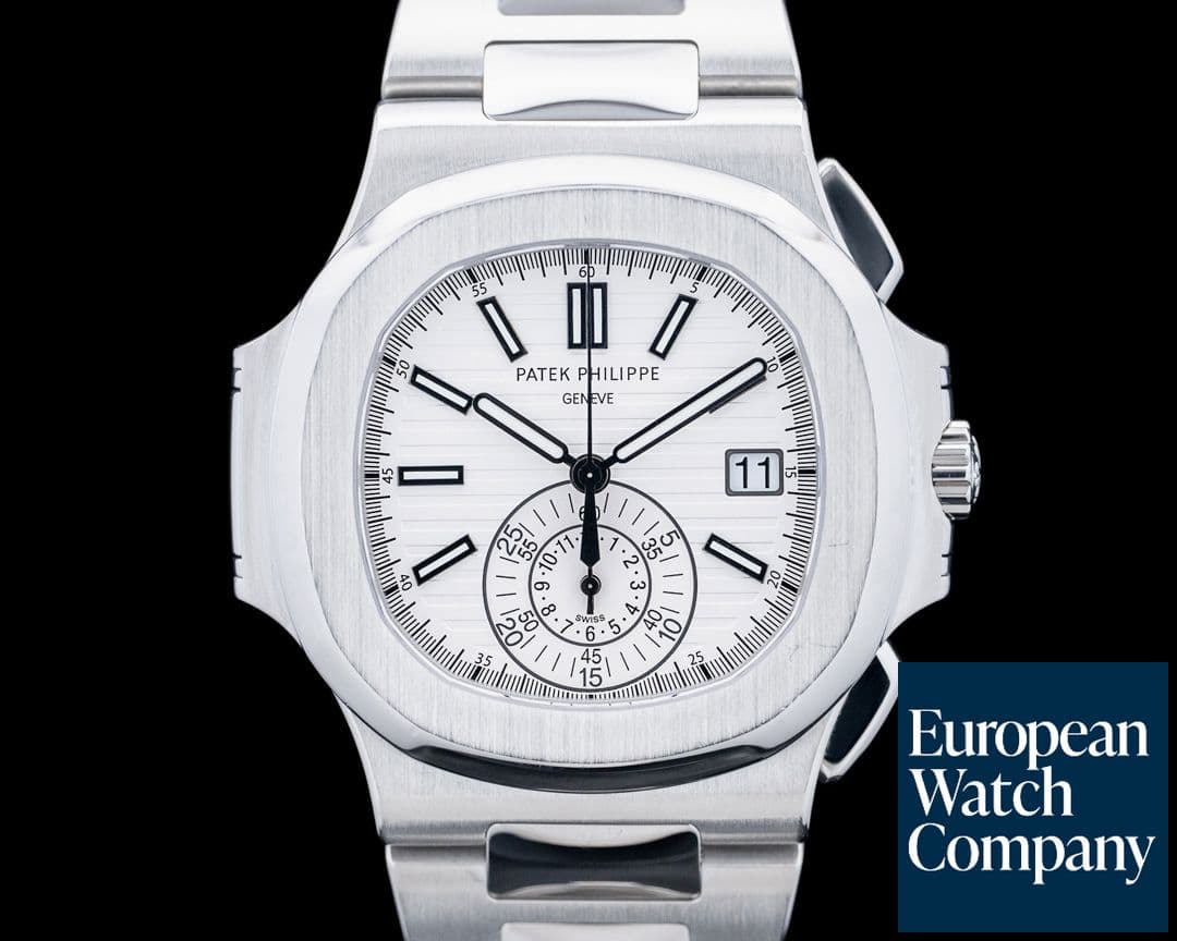 Image of Patek Philippe Nautilus 5980 Chronograph SS White Dial