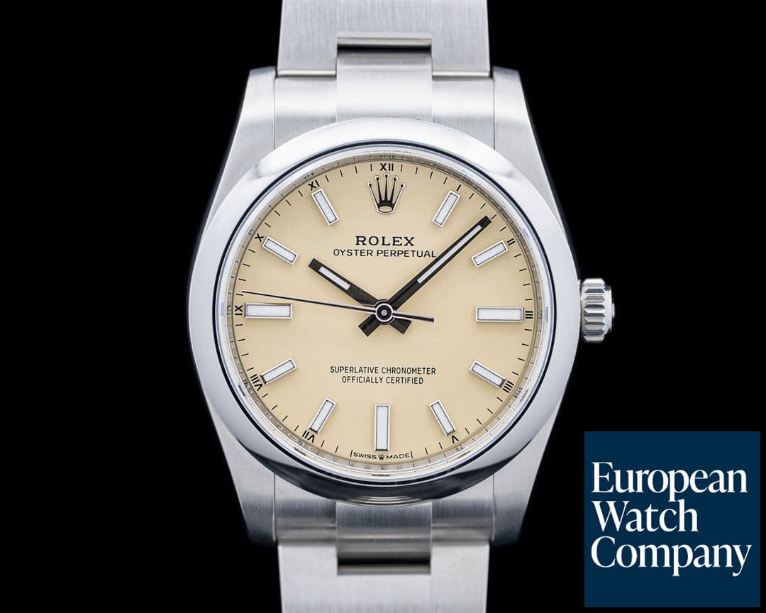 Image of Rolex 124200 Oyster Perpetual 34 SS Beige Dial 2026 UNWORN