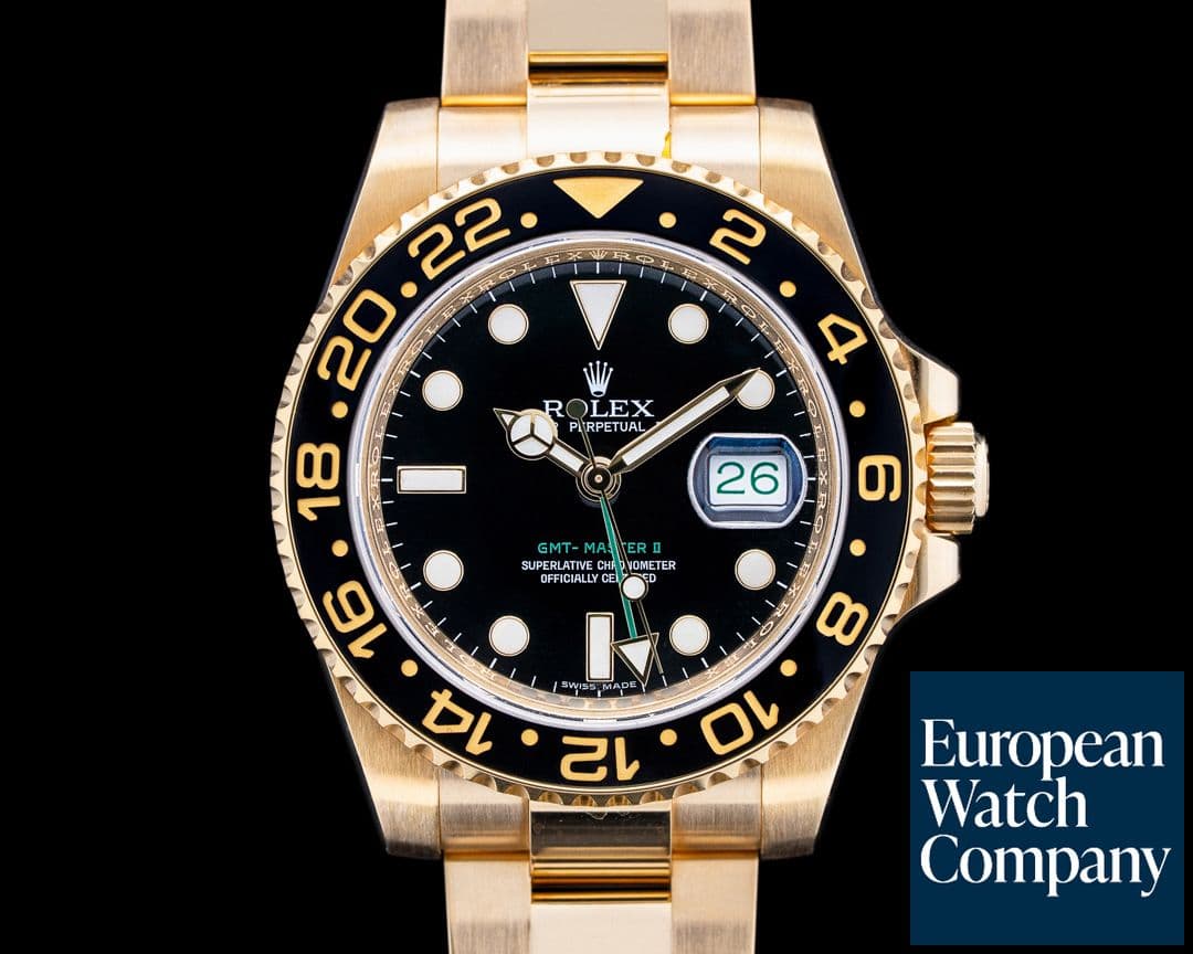 Image of Rolex 116718LN GMT-Master II Yellow Gold Black Dial