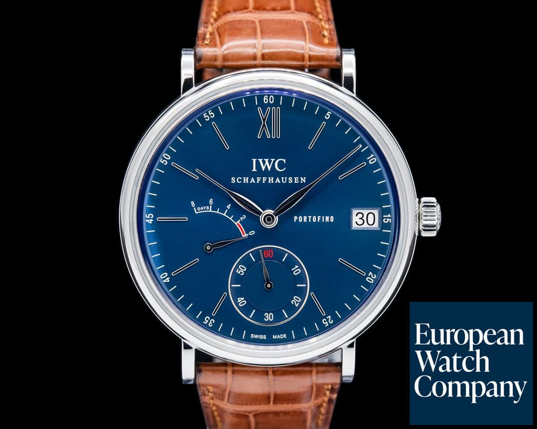Image of IWC IW510106 Portofino Hand-Wound Eight Days SS Blue Dial