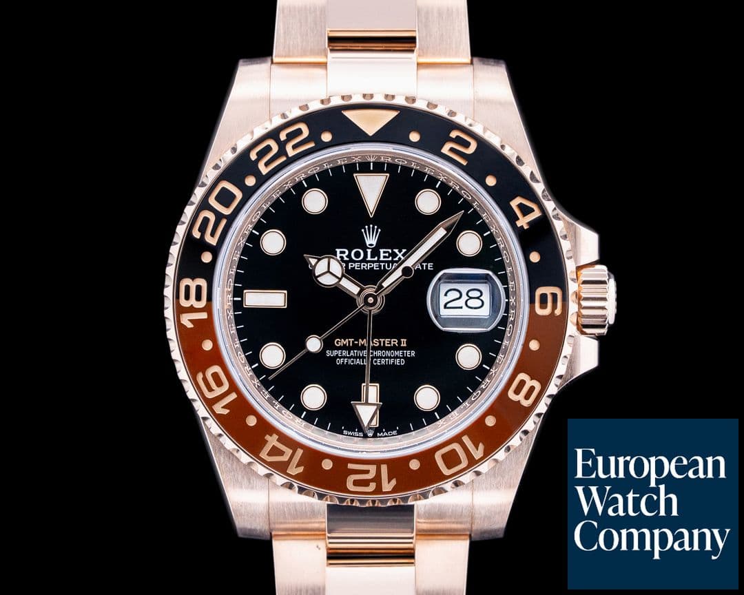 Image of Rolex 126715CHNR GMT Master II "Root Beer" 18K Everose Gold Black Dial