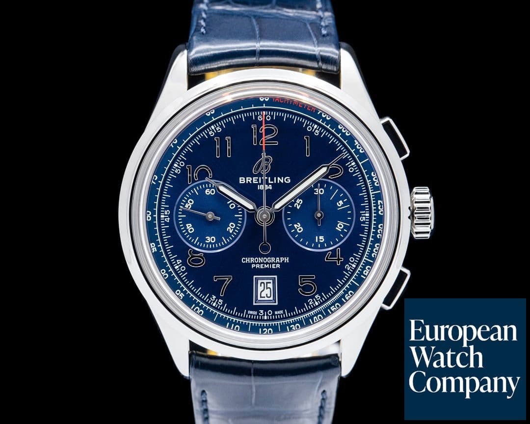 Image of Breitling AB0145 Premier B01 Chronograph 42 SS Blue Dial