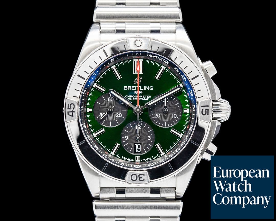 Image of Breitling AB0134101L1A1 Chronomat B01 42 SS Green Dial