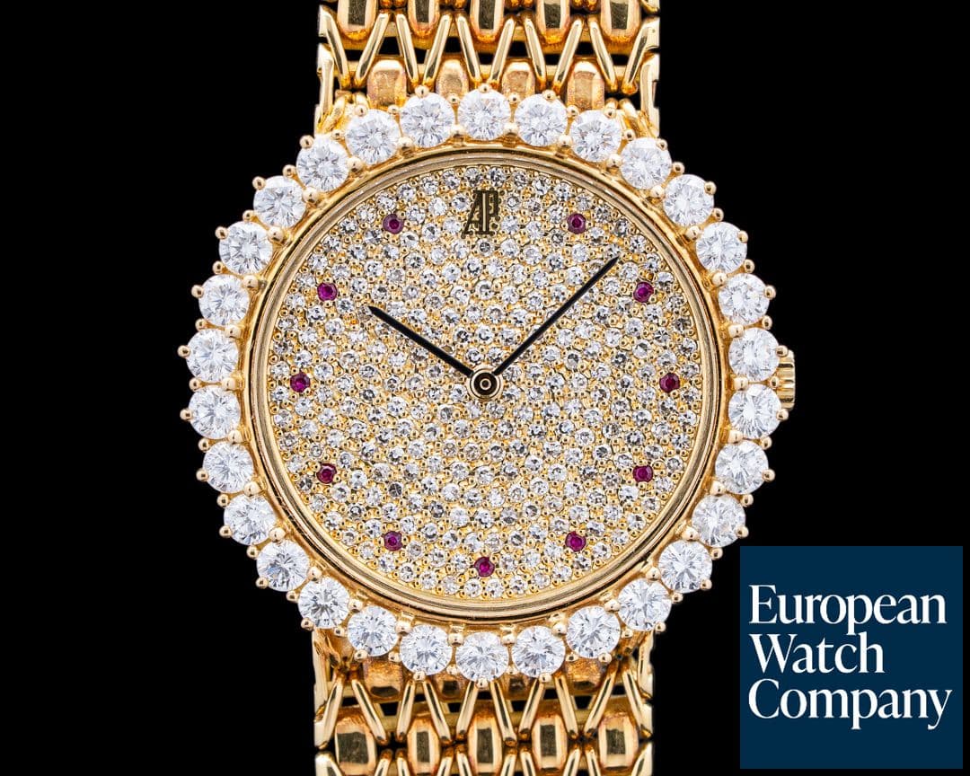 Image of Audemars Piguet 14601BA Montre Homme 18K Yellow Gold Pave Diamonds Dial
