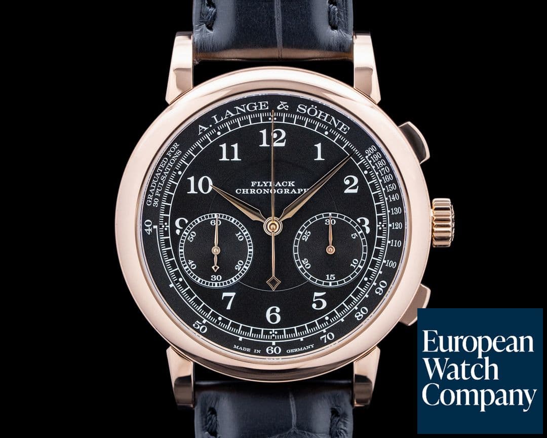Image of A. Lange & Söhne 414.031 1815 Chronograph 18K Rose Gold Black Dial
