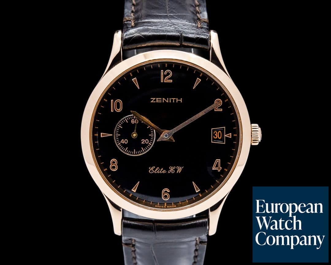 Image of Zenith 17.0125.650 Elite H.W. 18K Rose Gold Black Dial