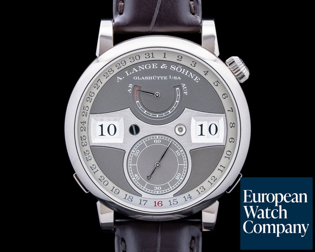 Image of A. Lange and Sohne 148.038 Zeitwerk Date 18K White Gold Gray Dial