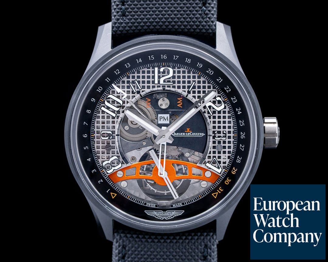 Image of Jaeger-LeCoultre AMVOX 3 Tourbillon GMT Racing Aston Martin Ceramic Skeleton Dial