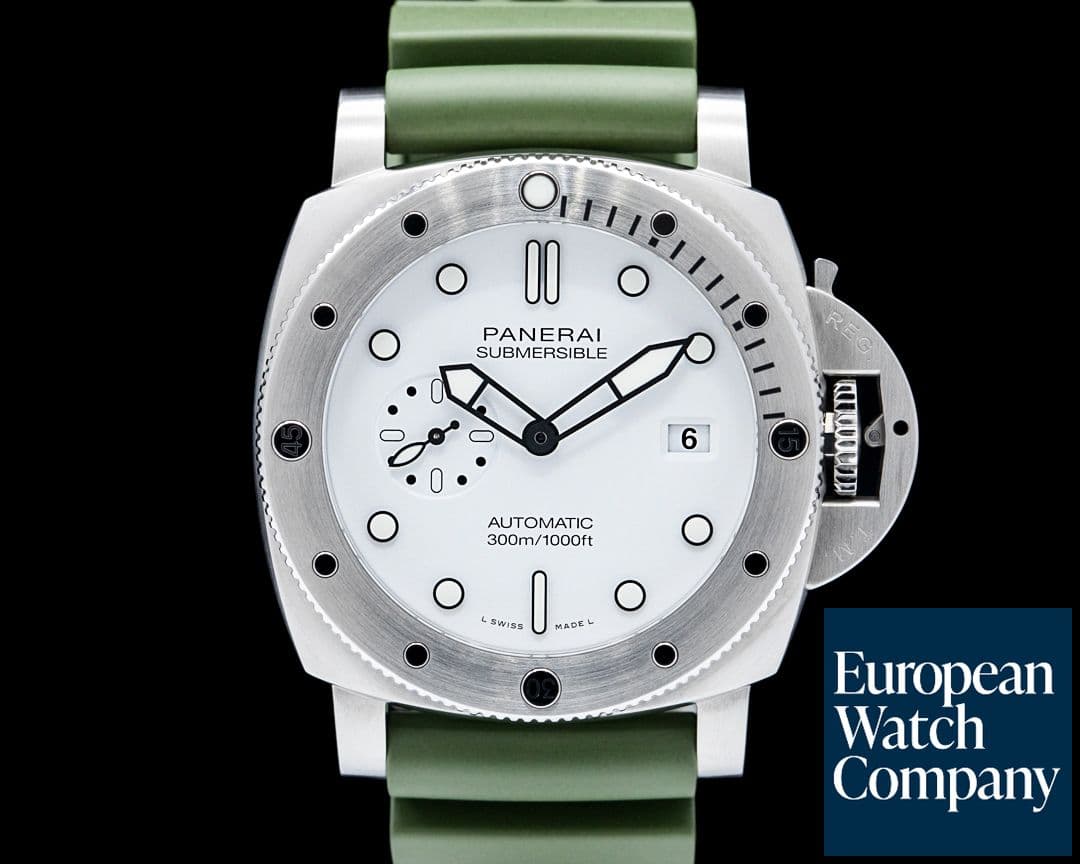 Image of Panerai PAM01226 Submersible QuarantaQuattro Bianco SS White Dial