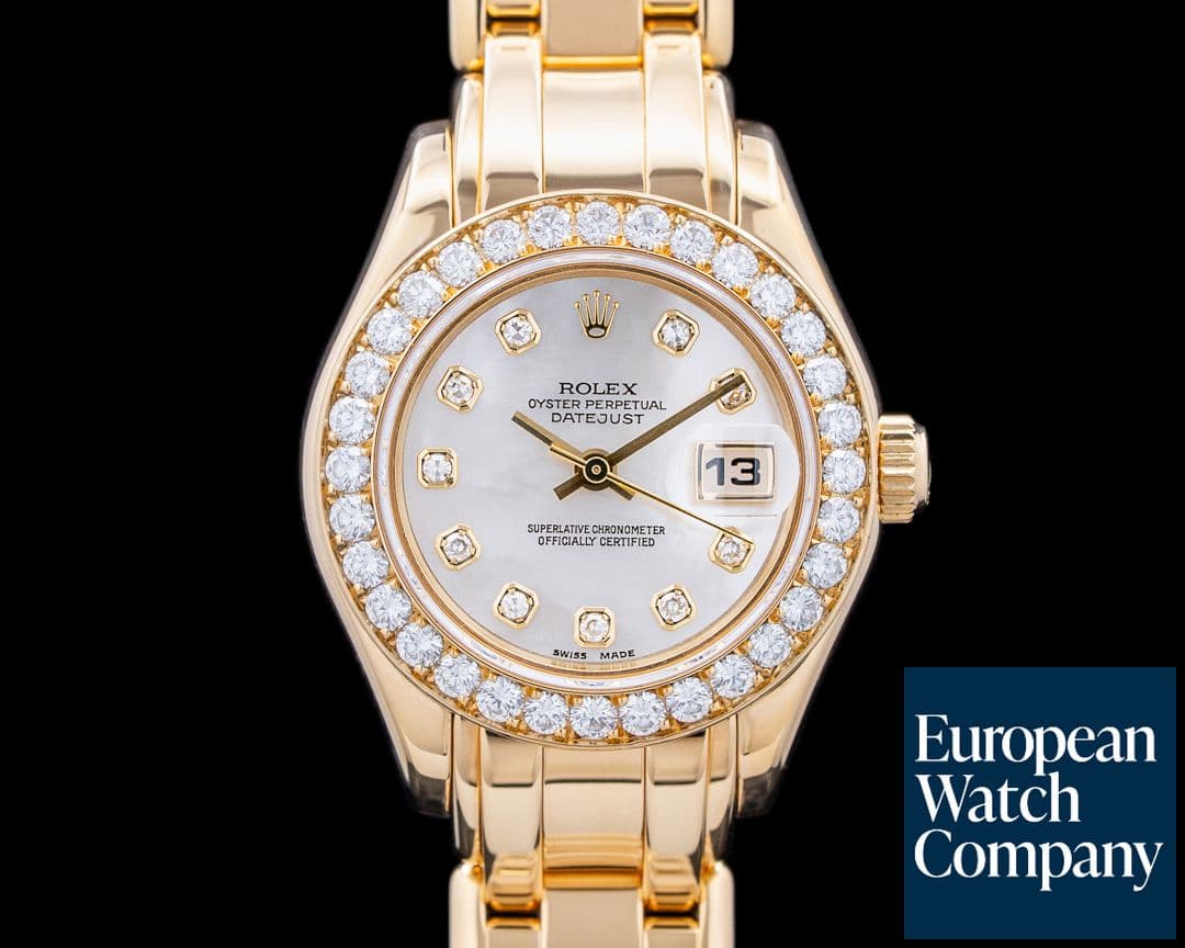 Image of Rolex 69298 Lady Datejust Pearlmaster 18K YG Mother of Pearl Diamond Dial