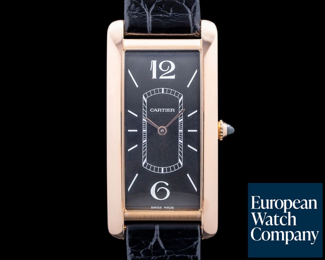 Image of Cartier WGTA0025 Tank Cintree 18K Rose Gold Black Dial
