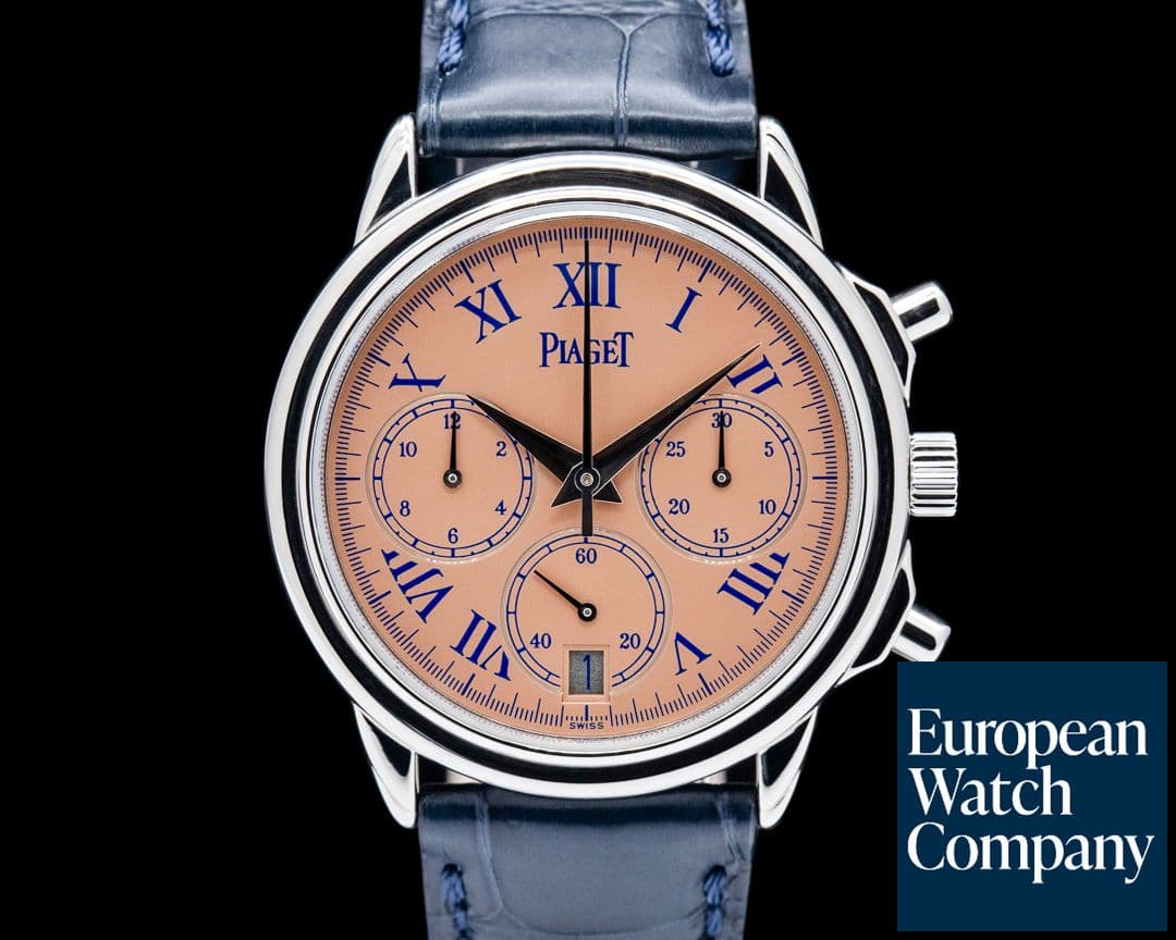 Image of Piaget 12978 Gouverneur Chronograph Platinum Salmon Dial