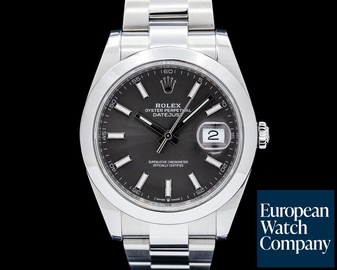 Image of Rolex 126300 Datejust 41 SS Gray Rhodium Stick Dial
