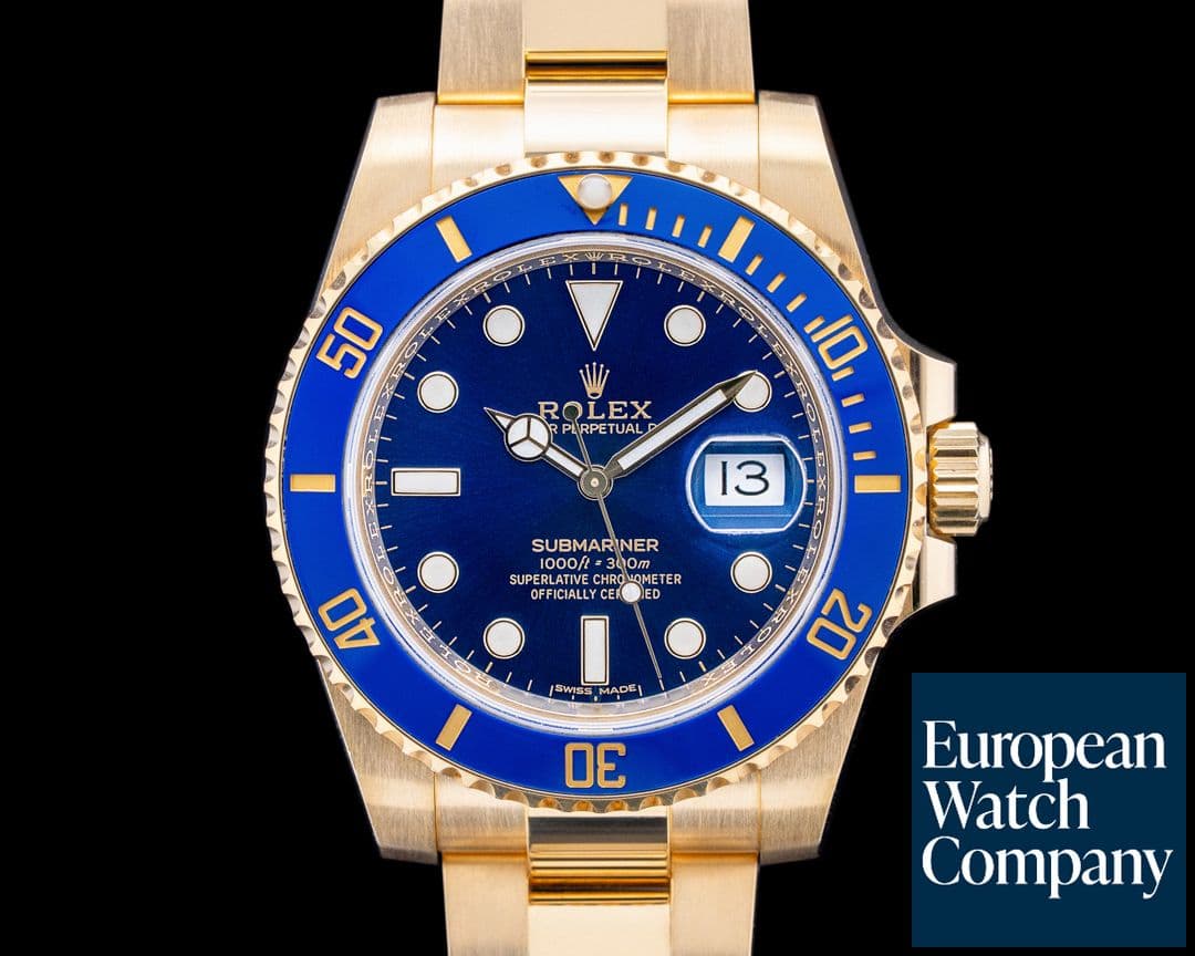 Image of Rolex 116618LB Submariner Date 18K Yellow Gold Blue Dial